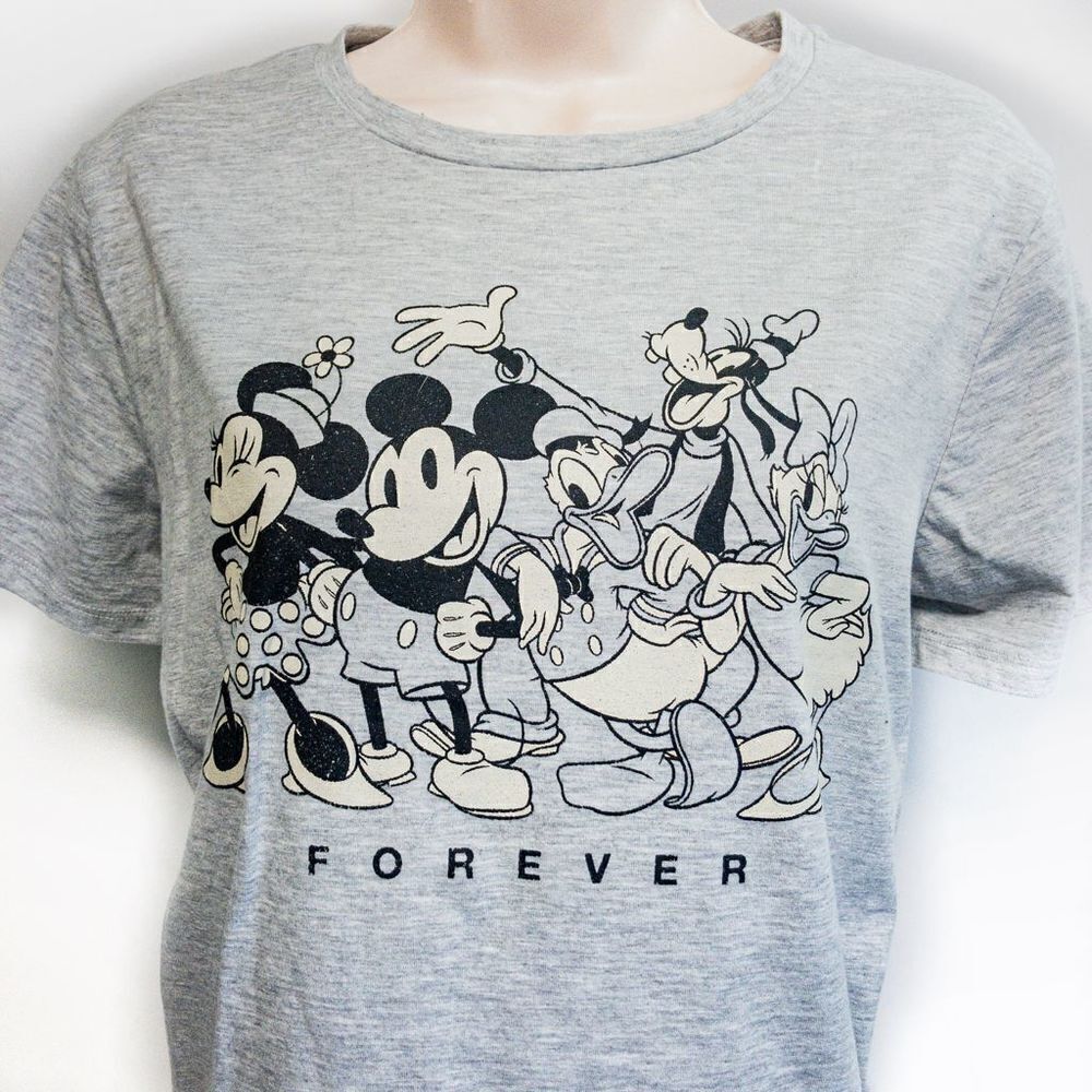 Mickey & Minnie Mouse Forever Grey T-Shirt Licensed Sz M